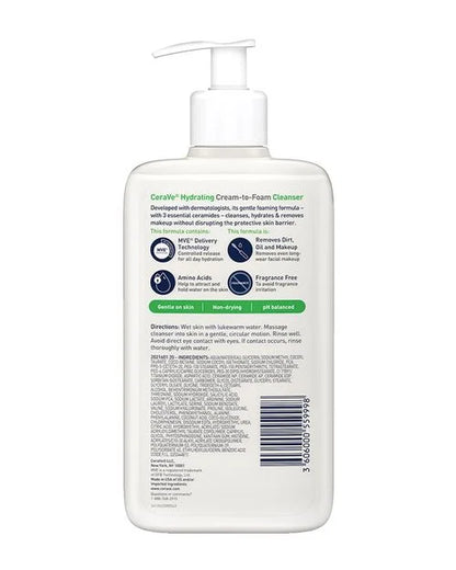 Hydrating Cream-to-Foam Cleanser 237ml.